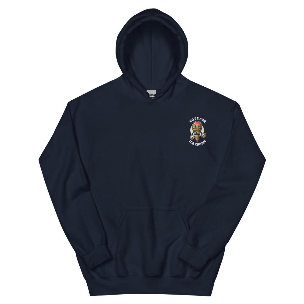 Vote For Ice Cream Embroidered Hoodie - Navy Color - https://ascensionemporium.net